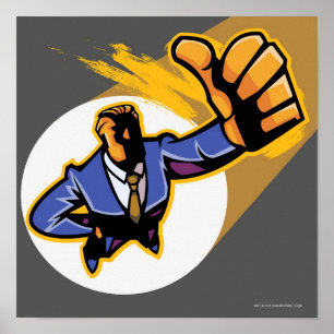 Porträt des jungen Mannes Daumen zeigend Poster