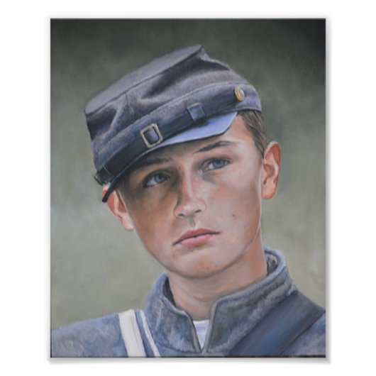 Porträt des jungen Zivilen Kriegers Soldat Portrai Fotodruck (Vorne)