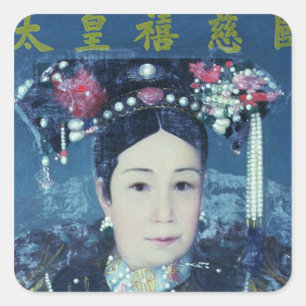 Porträt des KaiserinDowager Cixi Quadratischer Aufkleber