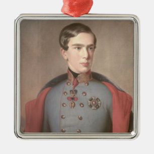 Porträt des Kaisers Franz Joseph von Österreich Silbernes Ornament