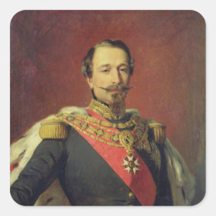 Porträt des Kaisers Louis Napoleon III Quadratischer Aufkleber