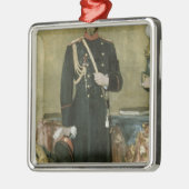 Porträt des Kaisers Nicholas II 1895 Silbernes Ornament (Links)