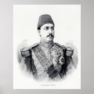Porträt des Khedive Tawfig Poster