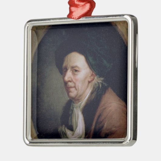 Porträt des Mathematikers Leonard Euler Silbernes Ornament (Links)