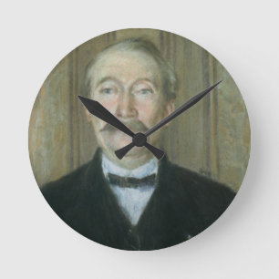 Porträt des Patriarchen (Pastell auf Papier) Runde Wanduhr