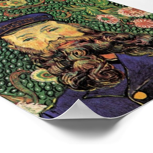 Porträt des Postmanns Joseph Roulin von Van Gogh Poster (Ecke)