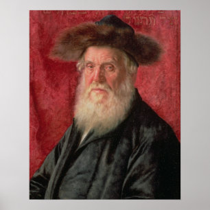 Porträt des Rabbins von Nadvorno, c.1910 (Öl auf Poster