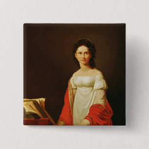 Porträt des Sängers Anna Borunova, 1821 Button