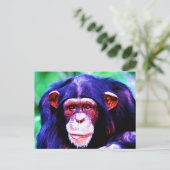 Porträt des Schimpansen Postkarte (Stehend Vorderseite)