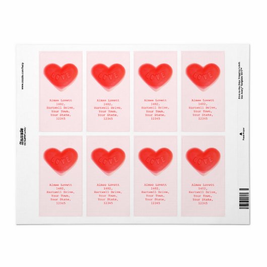 Porträt des Sweet Heart Pink-Versandlabels (Vorne)