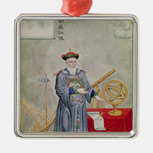 Porträt des Vaters Ferdinand Verbiest Ornament Aus Metall
