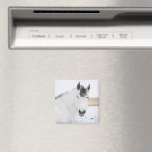 Porträt des weißen Pferdes Magnet (In Situ (Geschirrspüler))