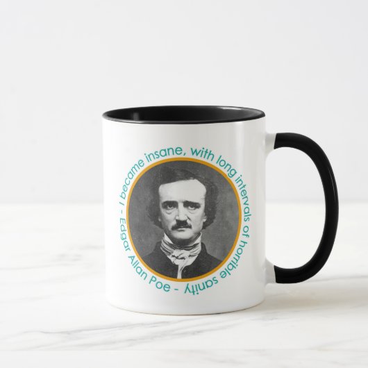 Porträt Edgar Allan Poe mit der Zitat-Tasse Tasse (Rechts)