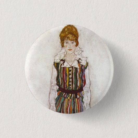 Porträt Egon Schiele von Knopf Edith Schiele Button (Vorderseite)