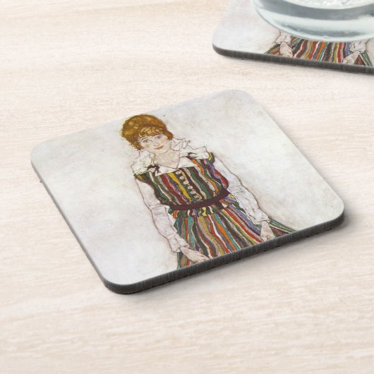 Porträt Egon Schiele von Untersetzer Edith Schiele (Linke Seite)