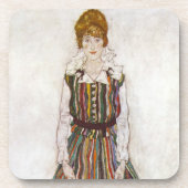 Porträt Egon Schiele von Untersetzer Edith Schiele (Vorderseite)