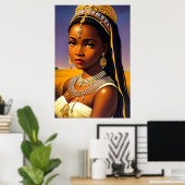 Porträt einer afrikanischen Prinzessin | AI Art Po Poster (Heimbüro)