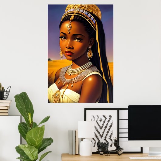 Porträt einer afrikanischen Prinzessin | AI Art Po Poster (Heimbüro)