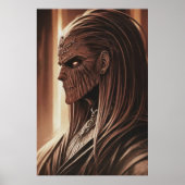 Porträt einer Alien mit Holzhaut | Art der AI Poster (Vorne)