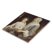 Porträt einer älteren Dame und des jungen Mädchens Fliese (Seite)