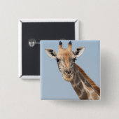 Porträt einer angolanischen Giraffe Button (Vorne & Hinten)