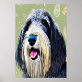 Porträt einer bärtigen Collie | AI Art Poster (Vorne)