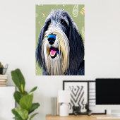 Porträt einer bärtigen Collie | AI Art Poster (Heimbüro)