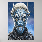 Porträt einer blauen Alien im Schnee | Art der AI Poster (Vorne)