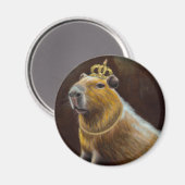 Porträt einer Capybara mit mittelalterlichem könig Magnet (Vorderseite/Rückseite)