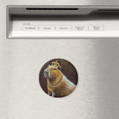 Porträt einer Capybara mit mittelalterlichem könig Magnet (In Situ (Geschirrspüler))