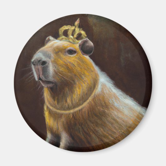 Porträt einer Capybara mit mittelalterlichem könig Magnet (Vorne)