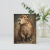 Porträt einer Capybara Postkarte (Stehend Vorderseite)