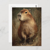 Porträt einer Capybara Postkarte (Vorne/Hinten)