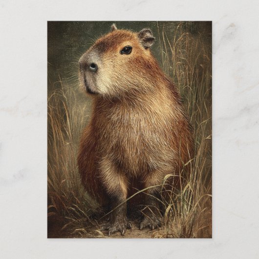 Porträt einer Capybara Postkarte (Vorderseite)