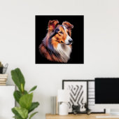 Porträt einer Collie Poster (Heimbüro)