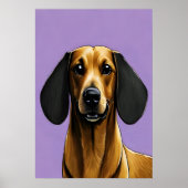 Porträt einer coolen Dackel | AI Art Poster (Vorne)