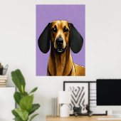 Porträt einer coolen Dackel | AI Art Poster (Heimbüro)