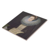 Porträt einer Dame, 1613 (Öl auf Platte) Fliese (Seite)