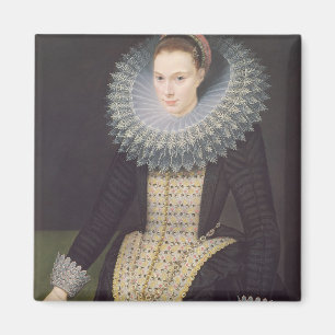 Porträt einer Dame, 1613 (Öl auf Platte) Magnet