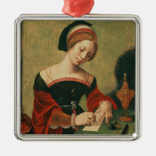 Porträt einer Dame als des Magdalen Silbernes Ornament