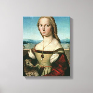 Porträt einer Dame mit einem Einhorn, c.1505-6 Leinwanddruck
