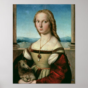 Porträt einer Dame mit einem Einhorn, c.1505-6 Poster