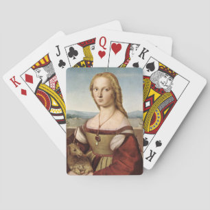Porträt einer Dame mit einem Einhorn (von Raphael) Spielkarten