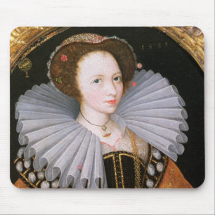 Porträt einer Dame mit einem großen Kampfläufer Mousepad