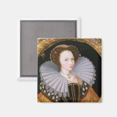 Porträt einer Dame mit einer großen Ruppe Magnet (Vorderseite/Rückseite)