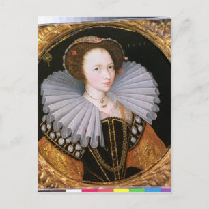 Porträt einer Dame mit einer großen Ruppe Postkarte