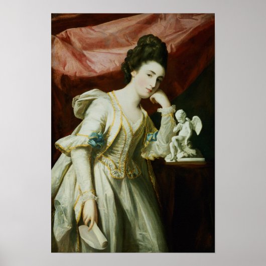 Porträt einer Dame mit einer Statuette von Cupid Poster (Vorne)