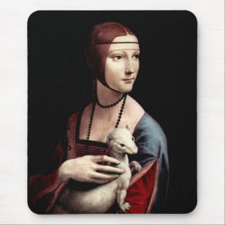 Porträt einer Dame mit Ermine (ein Frettchen) Mousepad