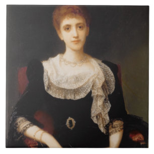 Porträt einer Dame (Öl auf Leinwand) 2 Fliese