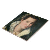 Porträt einer Dame (Öl auf Platte) 2 Fliese (Seite)